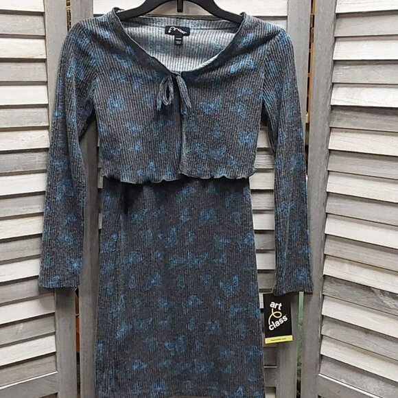 Girls' Tie-Front Cardigan & Dress Set | art class™ | Small (6-6X) - Picture 1 of 11